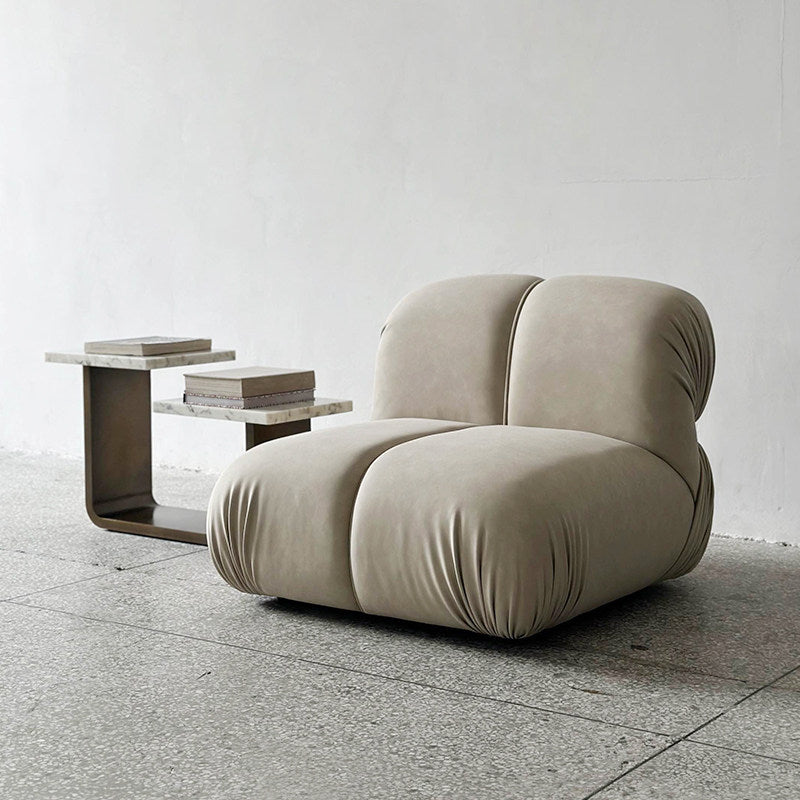 Modern minimalist marble, stainless steel, light luxury designer, cloud top edge villa, living room, sofa