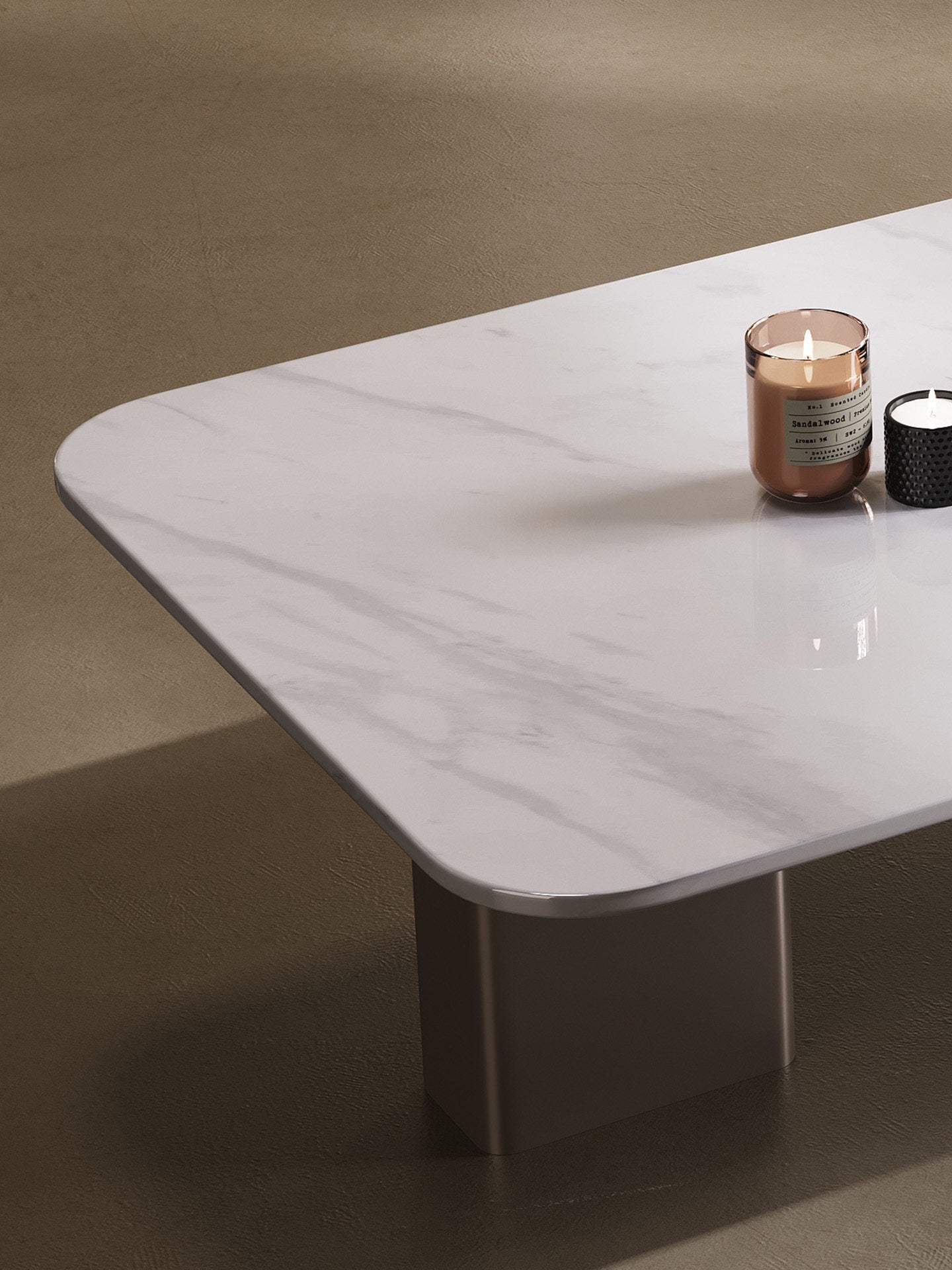 Italian minimalist rectangular tea table, stainless steel living room, modern designer's creative new tea table for home use