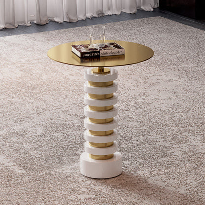 Italian style light luxury edge table, modern minimalist natural marble coffee table, minimalist living room, movable
