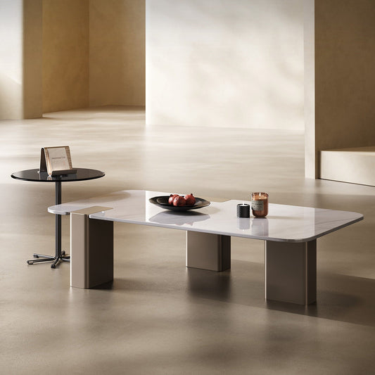 Italian minimalist rectangular tea table, stainless steel living room, modern designer's creative new tea table for home use