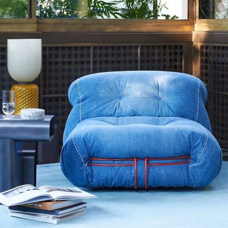 Steel tooth fabric sofa, single person small-sized living room sofa