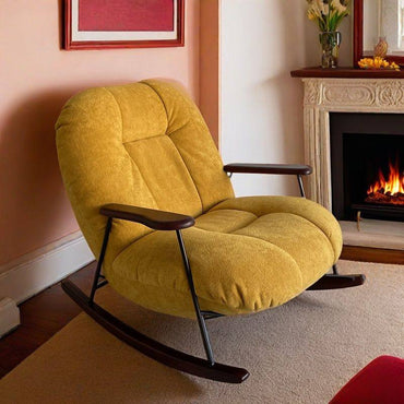 Lazy rocking chair, living room balcony, study room, sofa chair, single person casual fabric modern small sofa chair