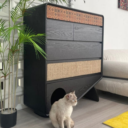 New antique style bucket cabinet, retro living room storage cabinet, bedroom storage cabinet, French cat style solid wood drawer cabinet