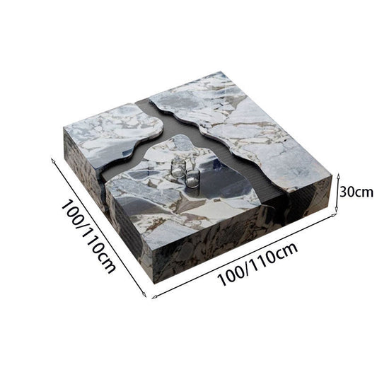 Natural marble coffee table light luxury square large unit Italian minimalist luxury stone designer furniture