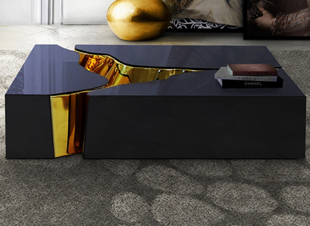 Spot stainless steel simple tea table design, modern living room tea table back, square patterned table, entrance counter, sofa edge table