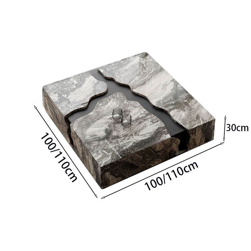 Natural marble coffee table light luxury square large unit Italian minimalist luxury stone designer furniture