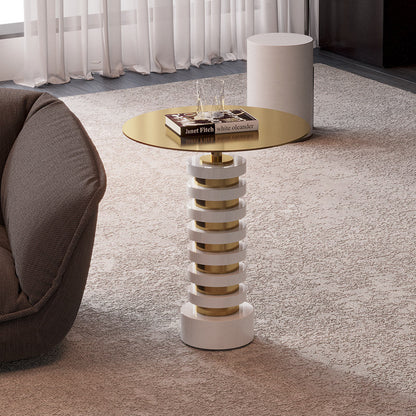 Italian style light luxury edge table, modern minimalist natural marble coffee table, minimalist living room, movable