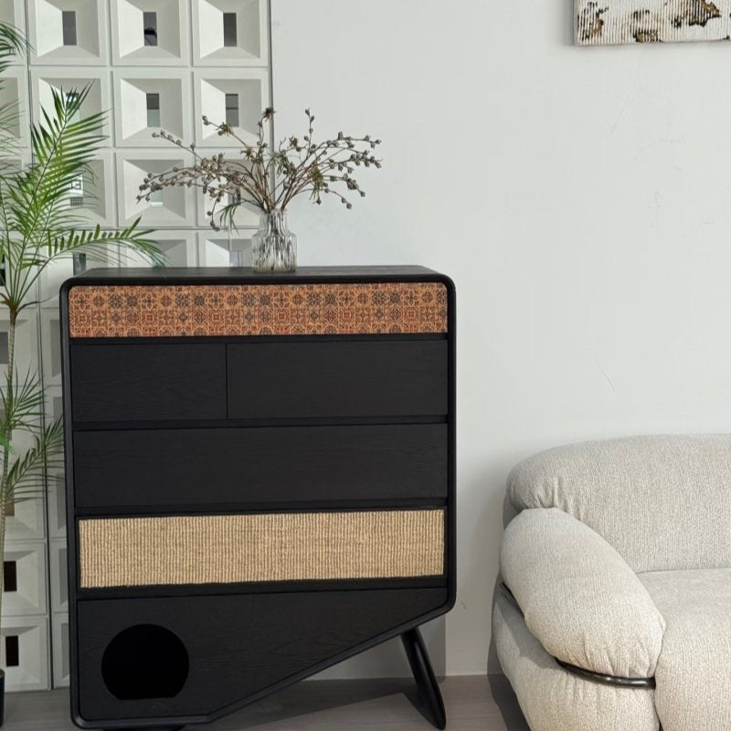 New antique style bucket cabinet, retro living room storage cabinet, bedroom storage cabinet, French cat style solid wood drawer cabinet