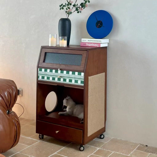 Living room, pet sharing, household use, movable cat bed, dining cabinet, antique style storage cabinet