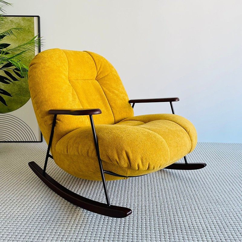 Lazy rocking chair, living room balcony, study room, sofa chair, single person casual fabric modern small sofa chair
