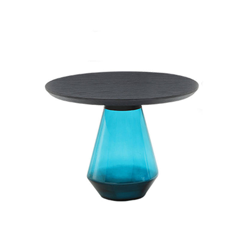 Modern Round Colorful Glass Coffee Table Set New Design for Small Apartments Designer High-End Bell Coffee Table