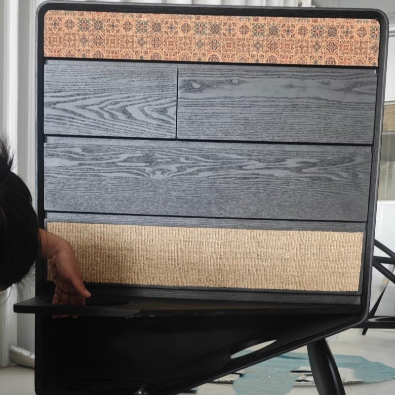 New antique style bucket cabinet, retro living room storage cabinet, bedroom storage cabinet, French cat style solid wood drawer cabinet