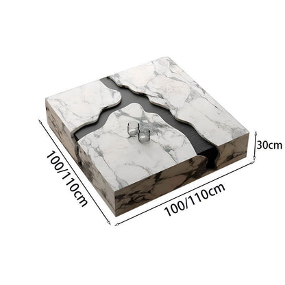 Natural marble coffee table light luxury square large unit Italian minimalist luxury stone designer furniture