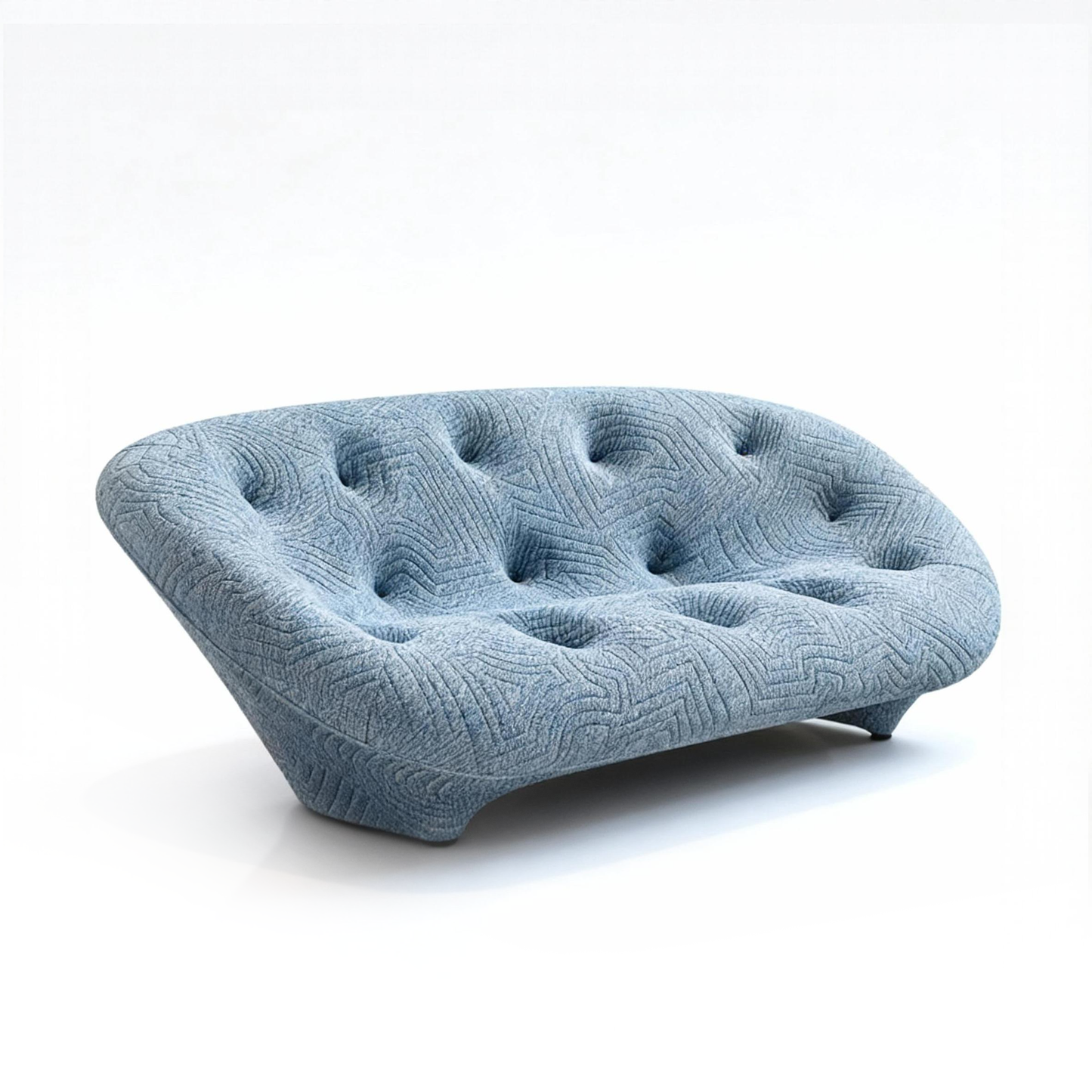 Easy Clean Velvet Shell Sofa – Ergonomic Curved Couch for Small Living Rooms