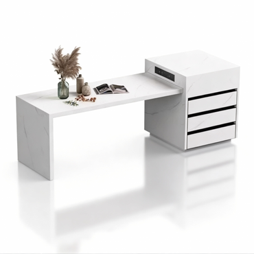 Integrated island table with sink, open kitchen, high-end rock slab island table