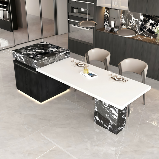 2025 New Tea Table Kung Fu Tea Table Customized Island Table Tea Table Integrated Light Luxury Modern Multi functional Rock Plate