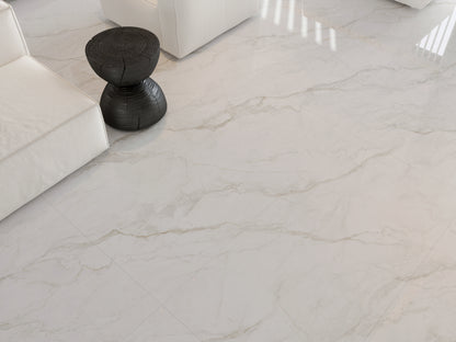 French Cream Marble Tile, Cold River Snow, All-Marble Tile for Living Room and Bathroom Floor