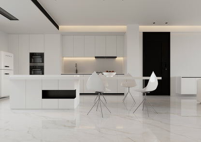 French Cream Marble Tile, Cold River Snow, All-Marble Tile for Living Room and Bathroom Floor