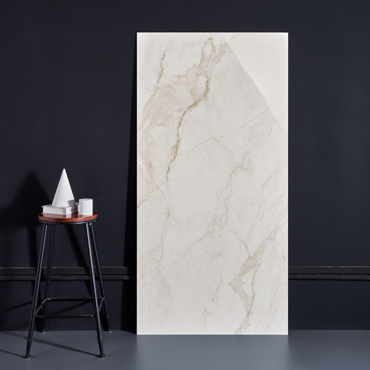 French Cream Marble Tile, Cold River Snow, All-Marble Tile for Living Room and Bathroom Floor