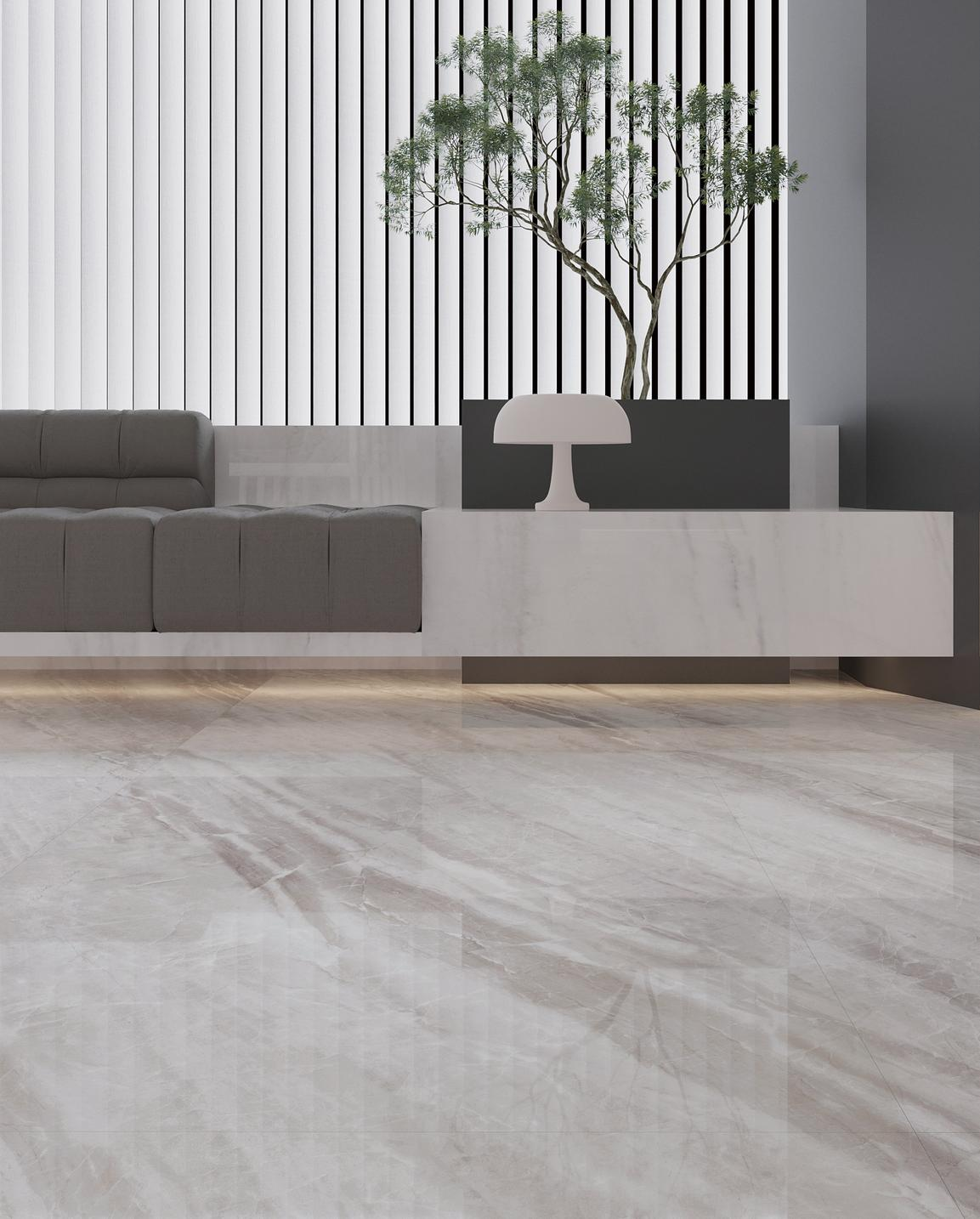 French modern minimalist Greek grey marble tiles, high-end villa living room, balcony, kitchen tiles