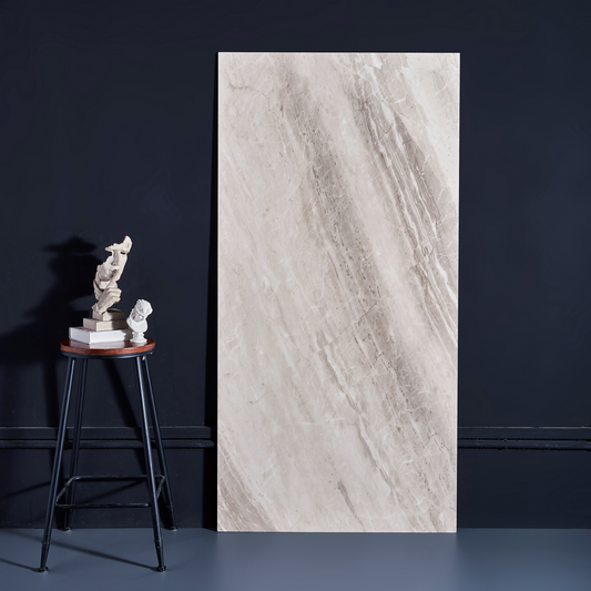 French modern minimalist Greek grey marble tiles, high-end villa living room, balcony, kitchen tiles