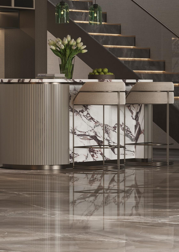 Living room floor tiles, villa large flat floor, anti slip and wear-resistant floor tiles, replicated glazed large rock slab