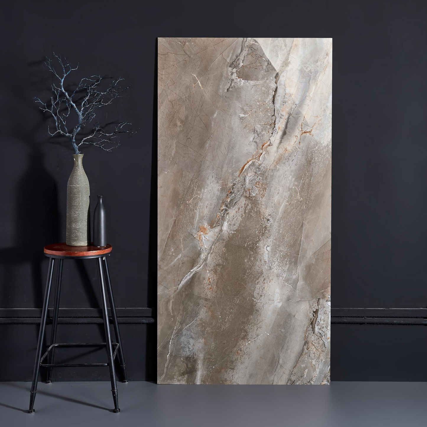 Living room floor tiles, villa large flat floor, anti slip and wear-resistant floor tiles, replicated glazed large rock slab