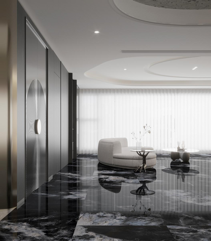 Dark colored marble slabs, ceramic tiles, dining rooms, hotels, villas, luxury stone flooring tiles