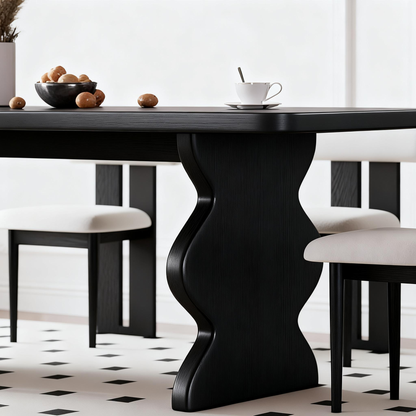 Rock board dining table and chair combination with ancient style 2025 new small household dining table solid wood rectangular shape