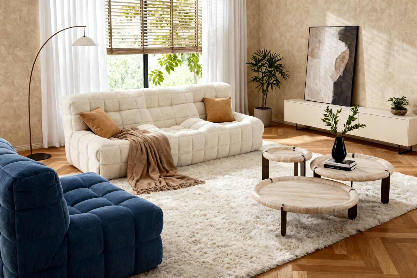 Bubble sofa honeycomb cotton fabric latex sofa hotel lobby curved chair