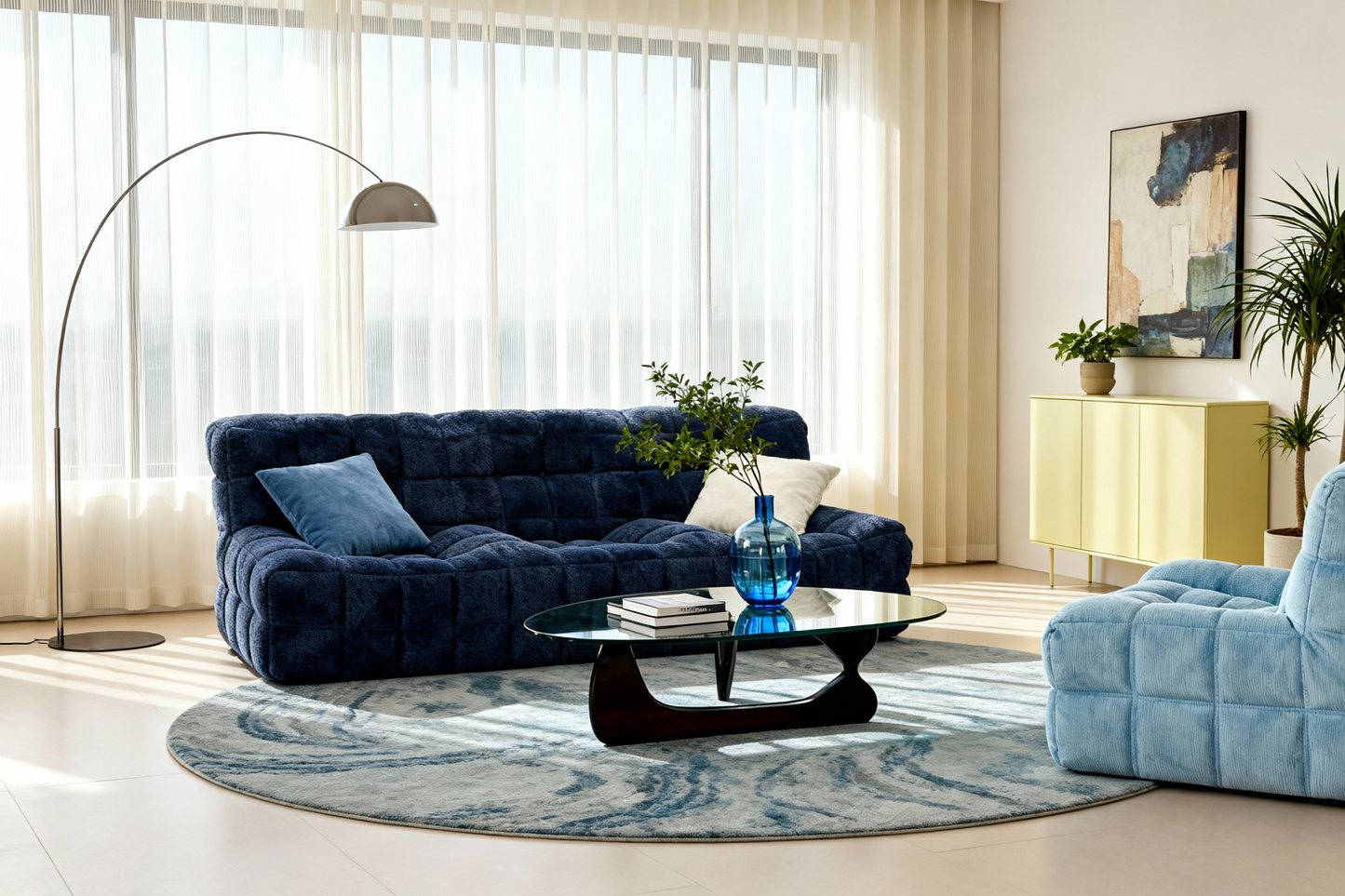 Bubble sofa honeycomb cotton fabric latex sofa hotel lobby curved chair
